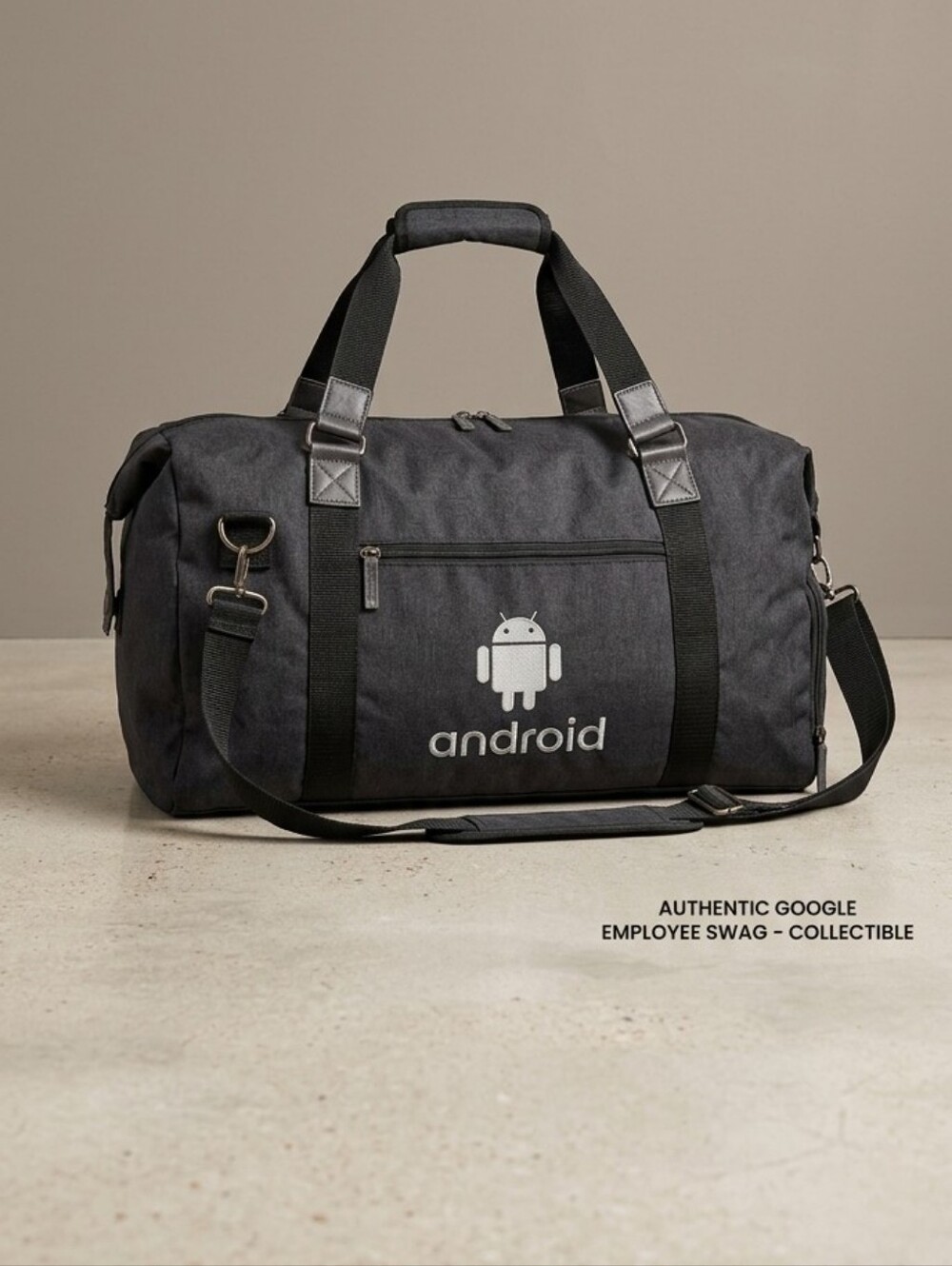 Google Android Corporate Employee Swag Duffel Bag Black Gym Travel